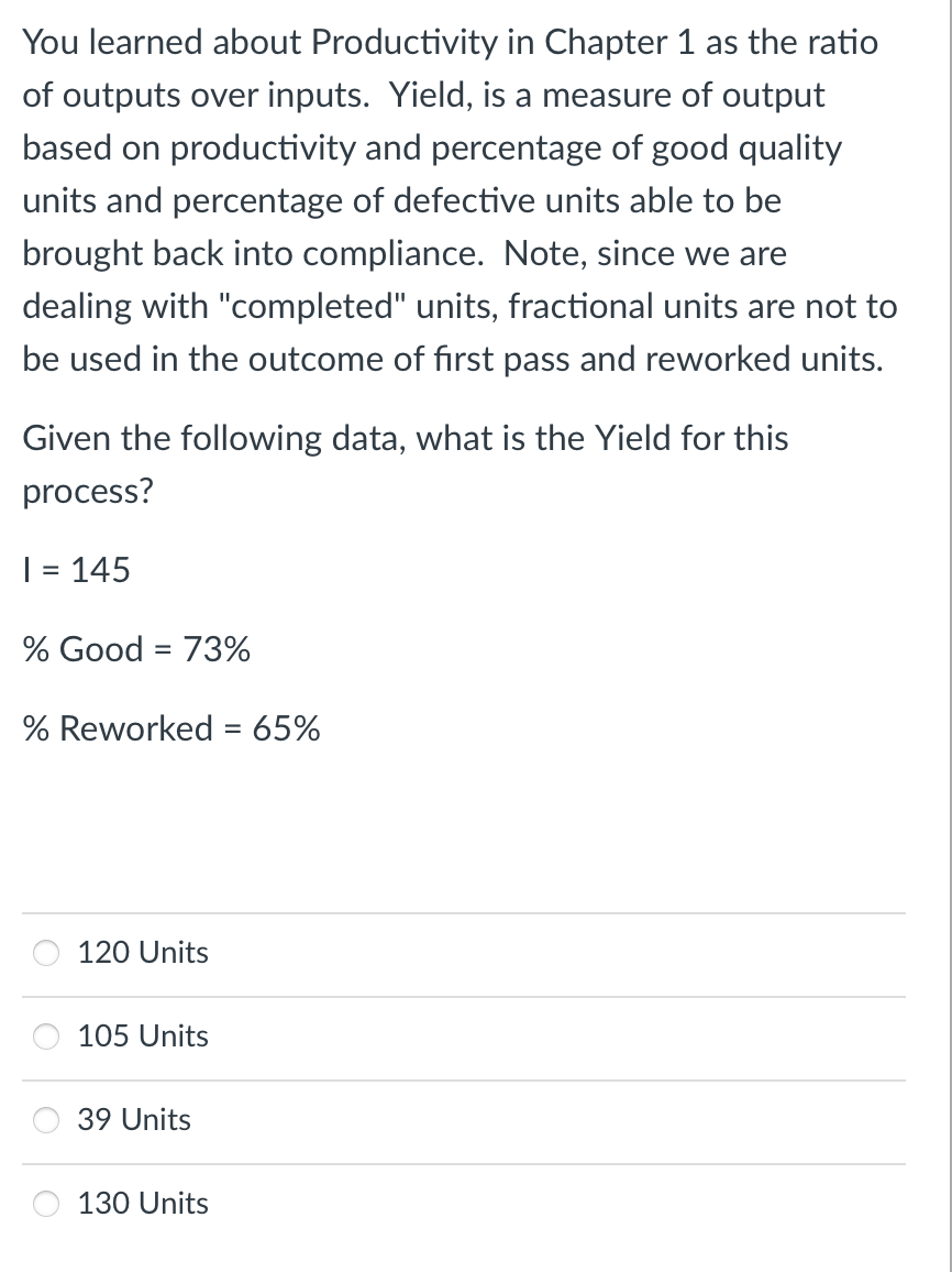 You learned about Productivity in Chapter 1 as
