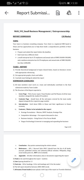 Your team is a business consulting company. Your