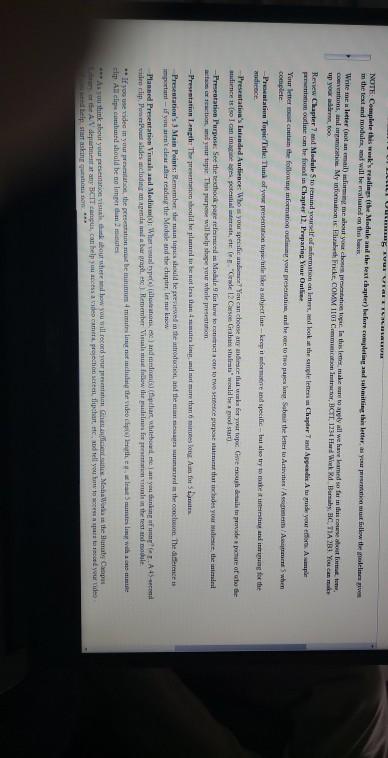 ng UN VERTURE NOTE: Complete this week's reading