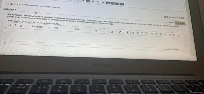 Moving to another question will save this