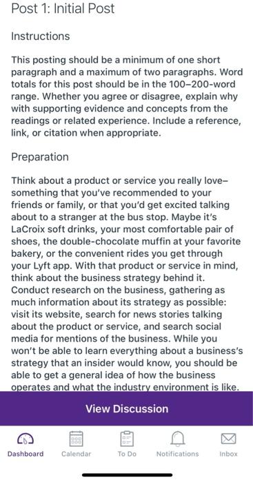 Post 1: Initial Post Instructions This posting