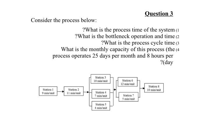 Question 3 Consider the process below: ? What is