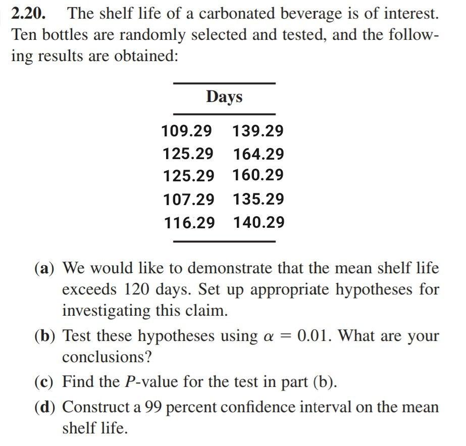 Solve this problem by Minitab program. a 2.20.