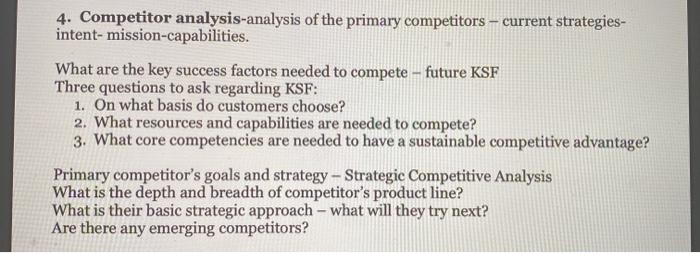 the firm we are using is CVS 4. Competitor