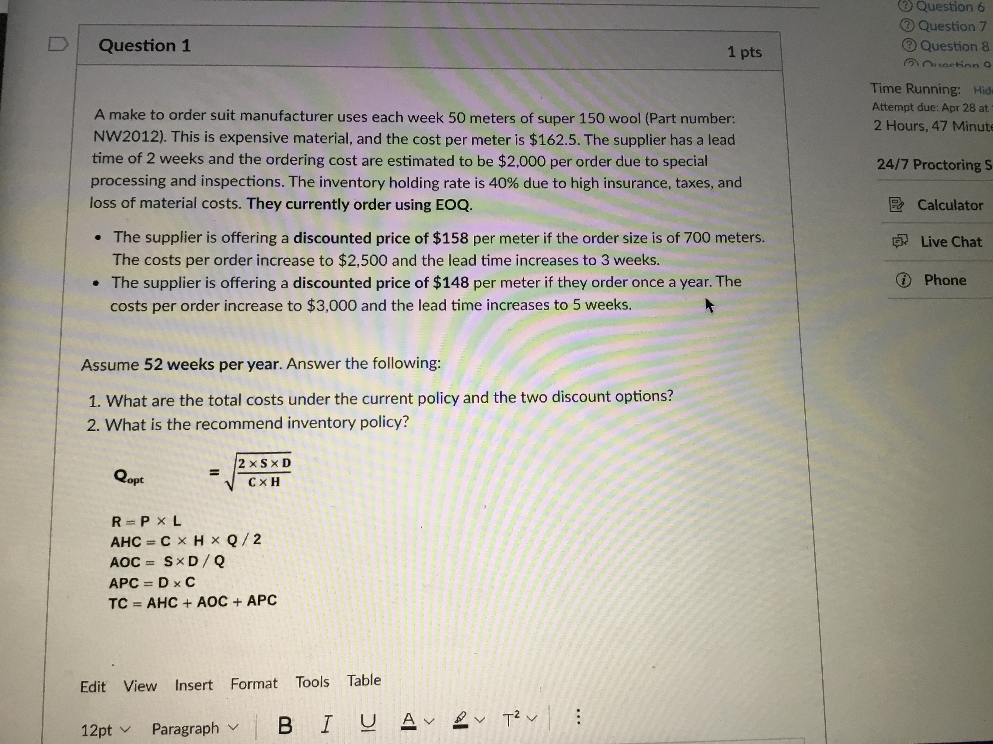 Please show how you got the answer :) Question 6