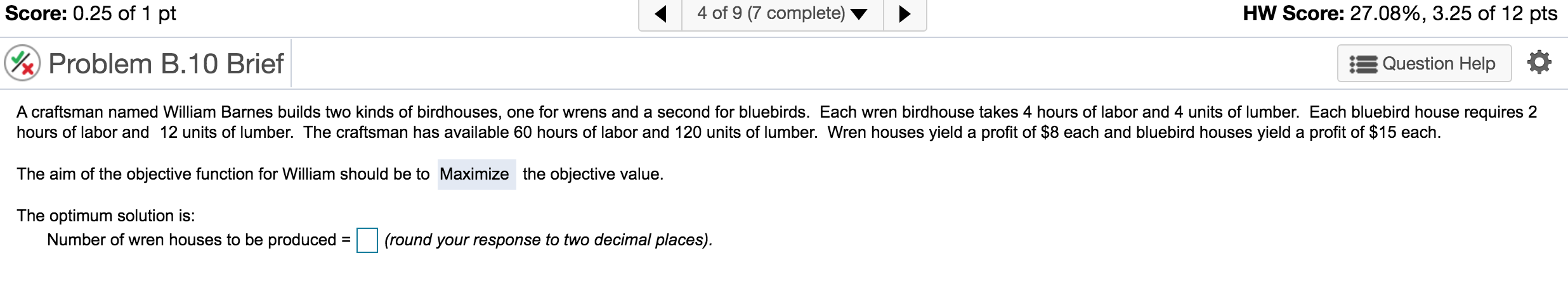 B) The optimum solution is: (i) what is the