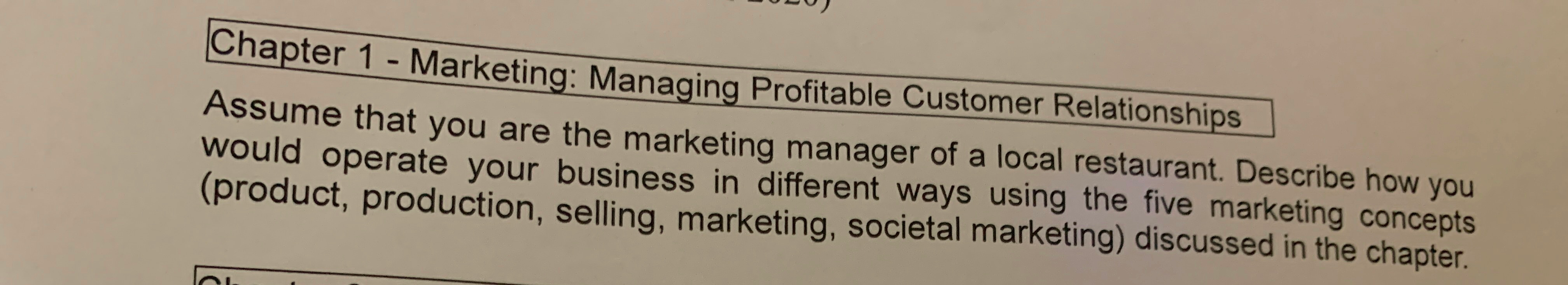Chapter 1 - Marketing: Managing Profitable