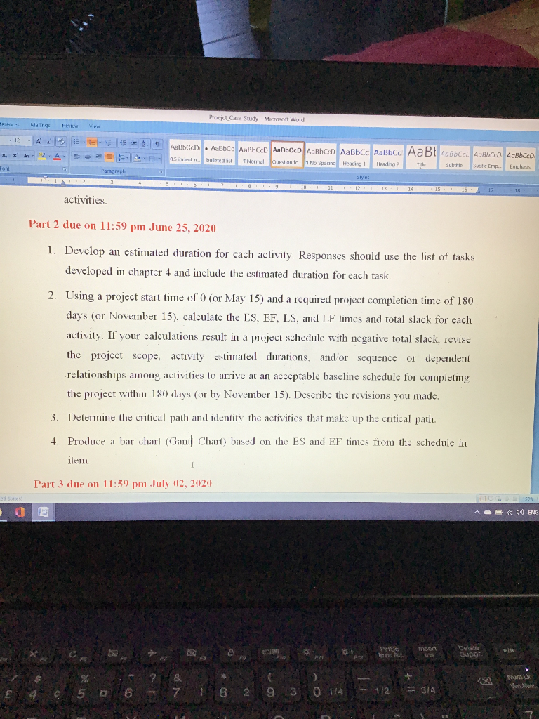 Proect Case Study - Microsoft Word Terences