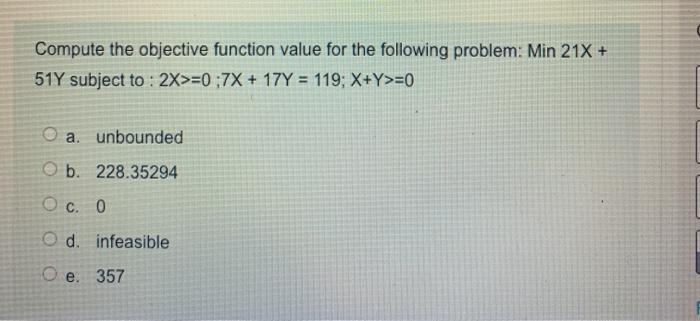 Compute the objective function value for the