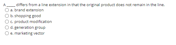 A differs from a line extension in that the