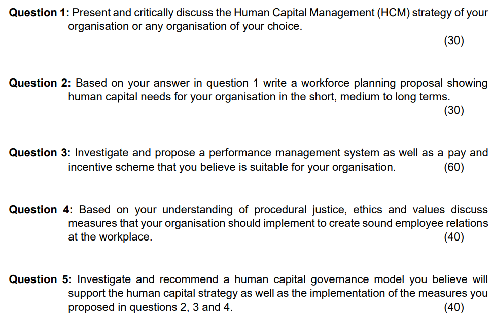 Question 1: Present and critically discuss the