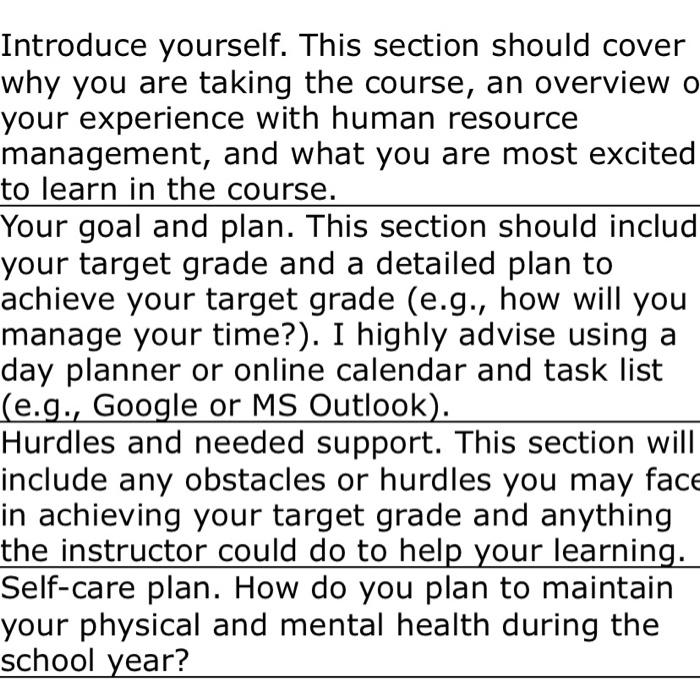 Human resources management Introduce yourself.