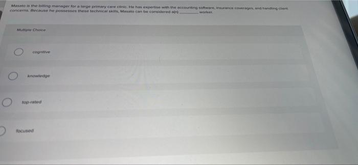 Masato is the billing manager for a large primary