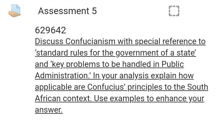 Assessment 5 0 629642 Discuss Confucianism with