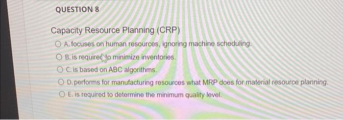 please explain thank uou! Capacity Resource