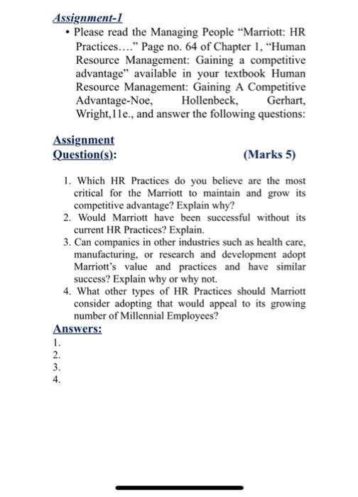 Assignment-1 Please read the Managing People