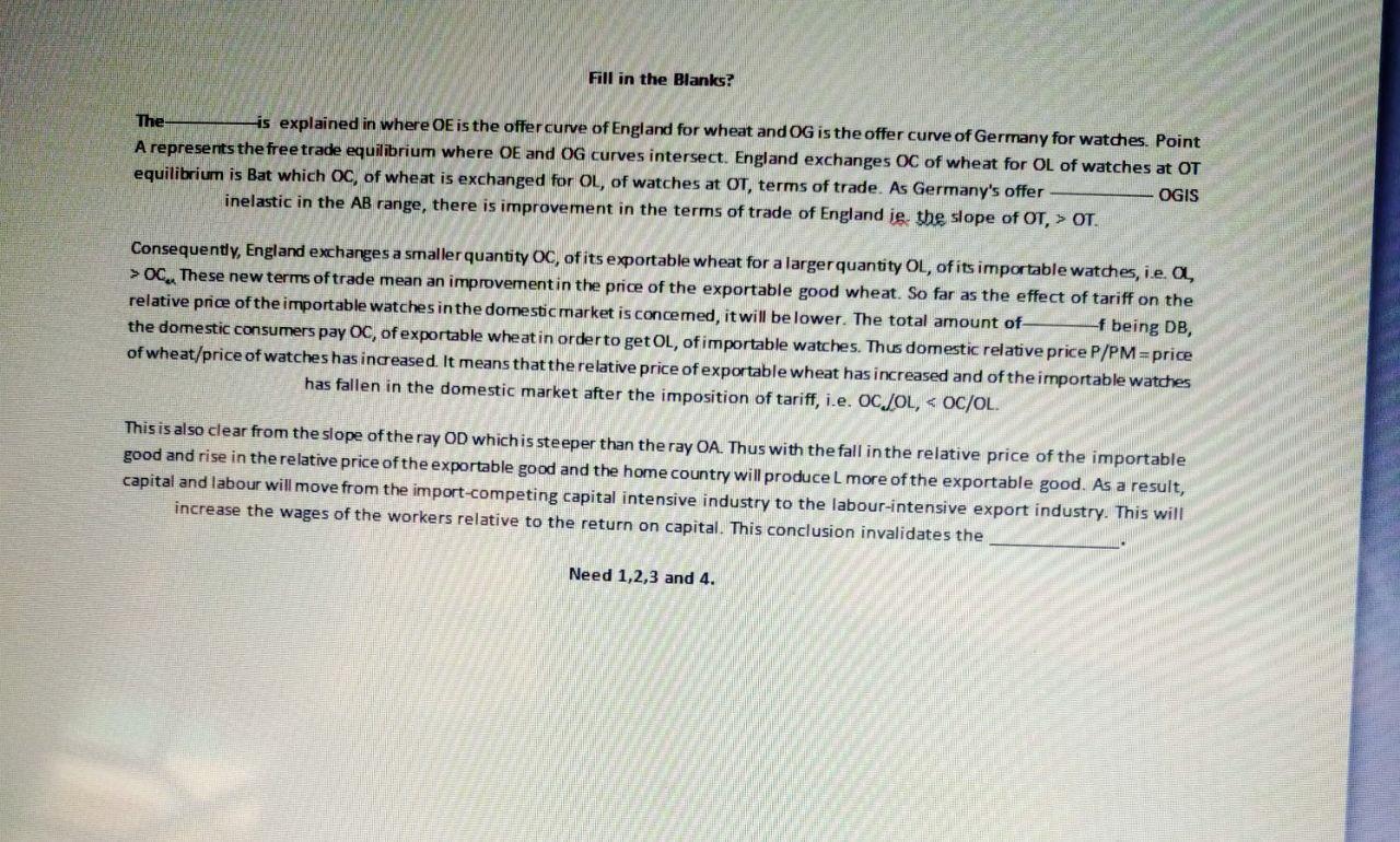 Fill in the Blanks? The is explained in where OE