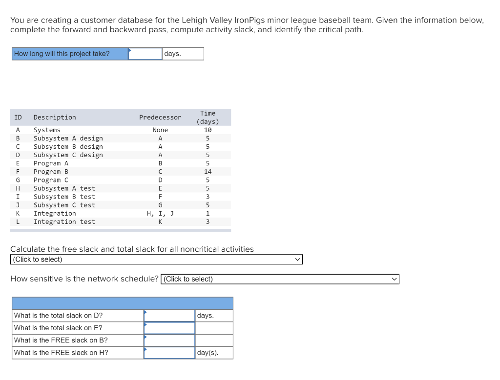 You are creating a customer database for the
