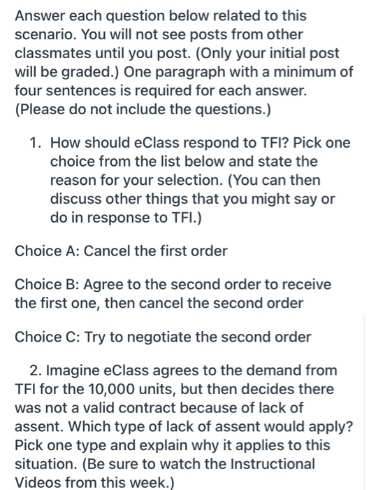 Contracts in Manufacturing/Management eClass, a