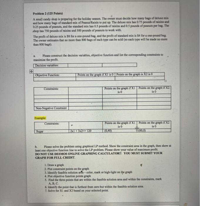 Problem 2 (125 Points) A small candy shop is