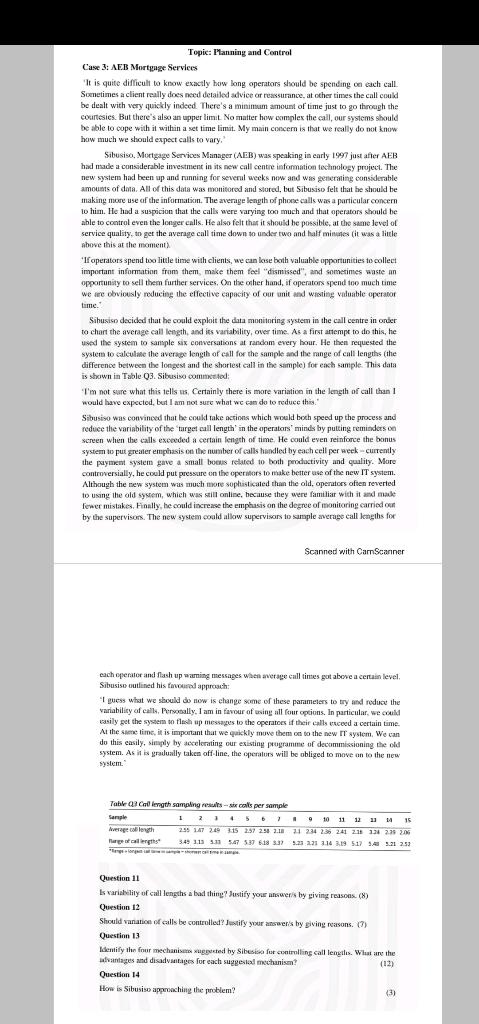 Topic: Planning and Control Case 3: AEB Mortgage