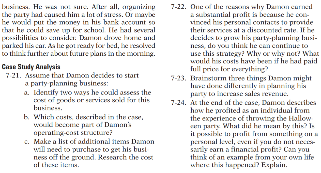 Please help me with this Case Study Damon Damon