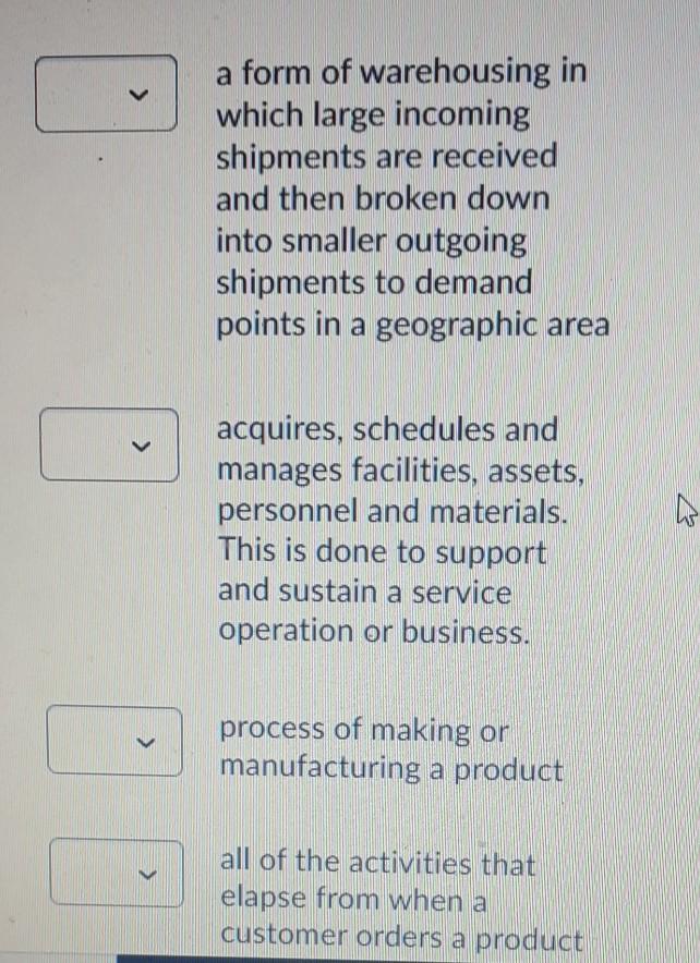 process in logistics that tries to predict the