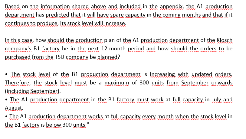 In this assignment you will prepare a production