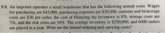 Question from Materials Management 8th edition,