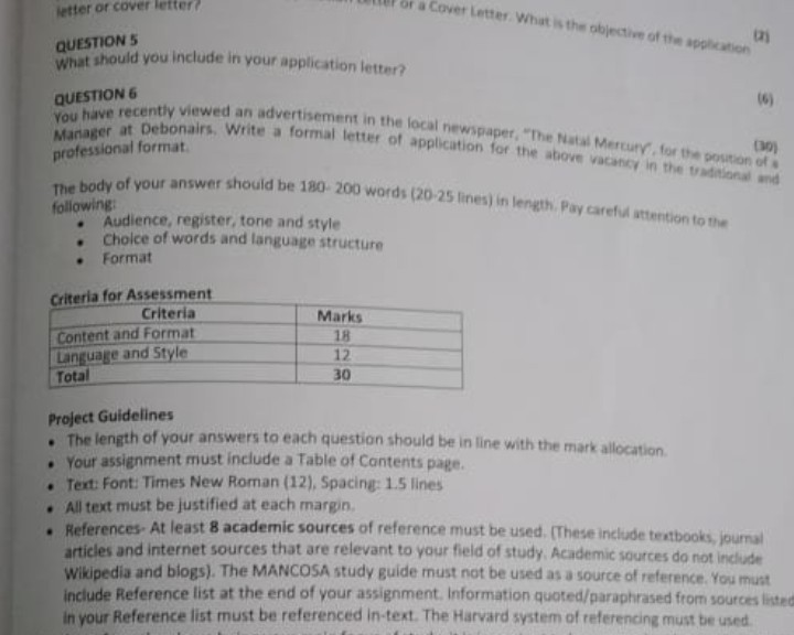 Please help with question 5 and 6 or a Cover