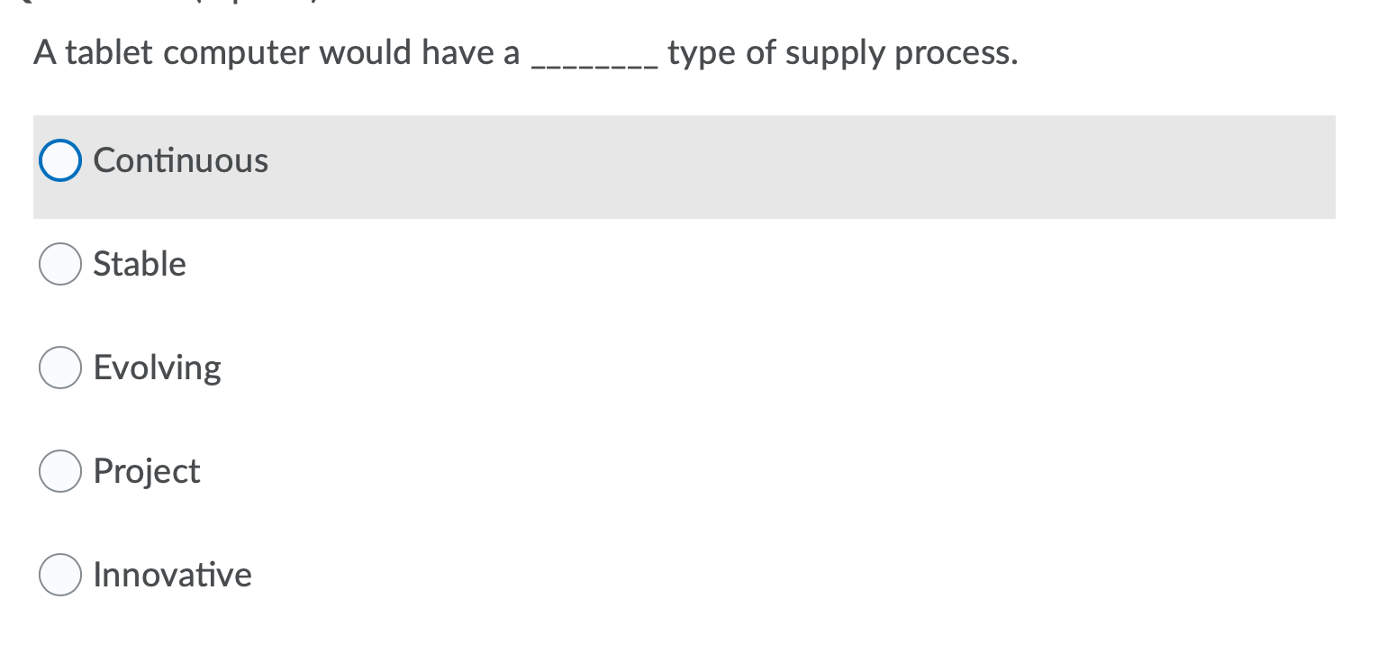 A tablet computer would have a type of supply