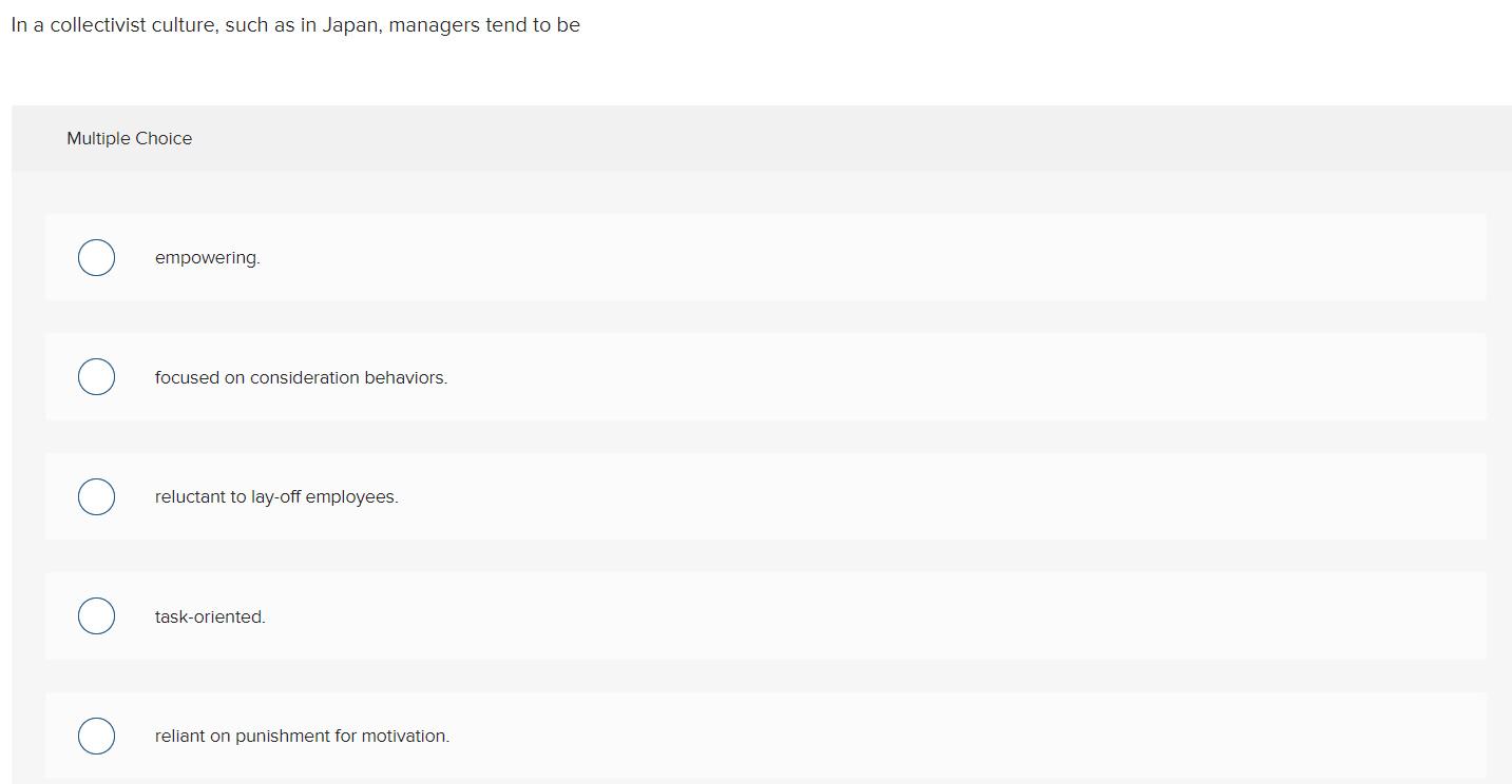 In a collectivist culture, such as in Japan,