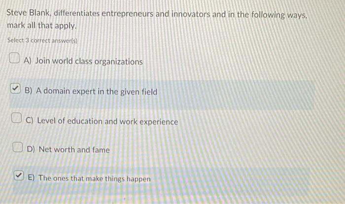 Steve Blank, differentiates entrepreneurs and