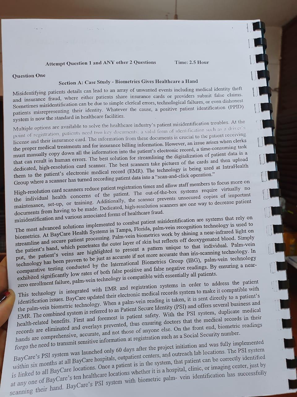 Attempt Question 1 and ANY other 2 Questions