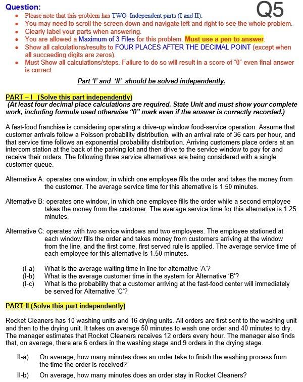 Question: - Please note that this problem has TWO