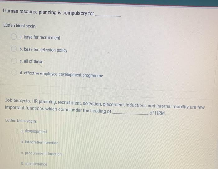 Human resource planning is compulsory for Ltfen