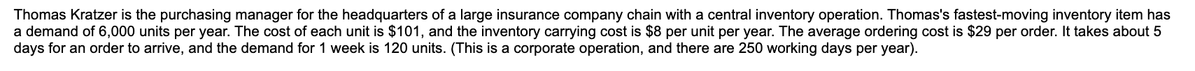 a) What is the EOQ? _________________________