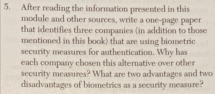 5. After reading the information presented in