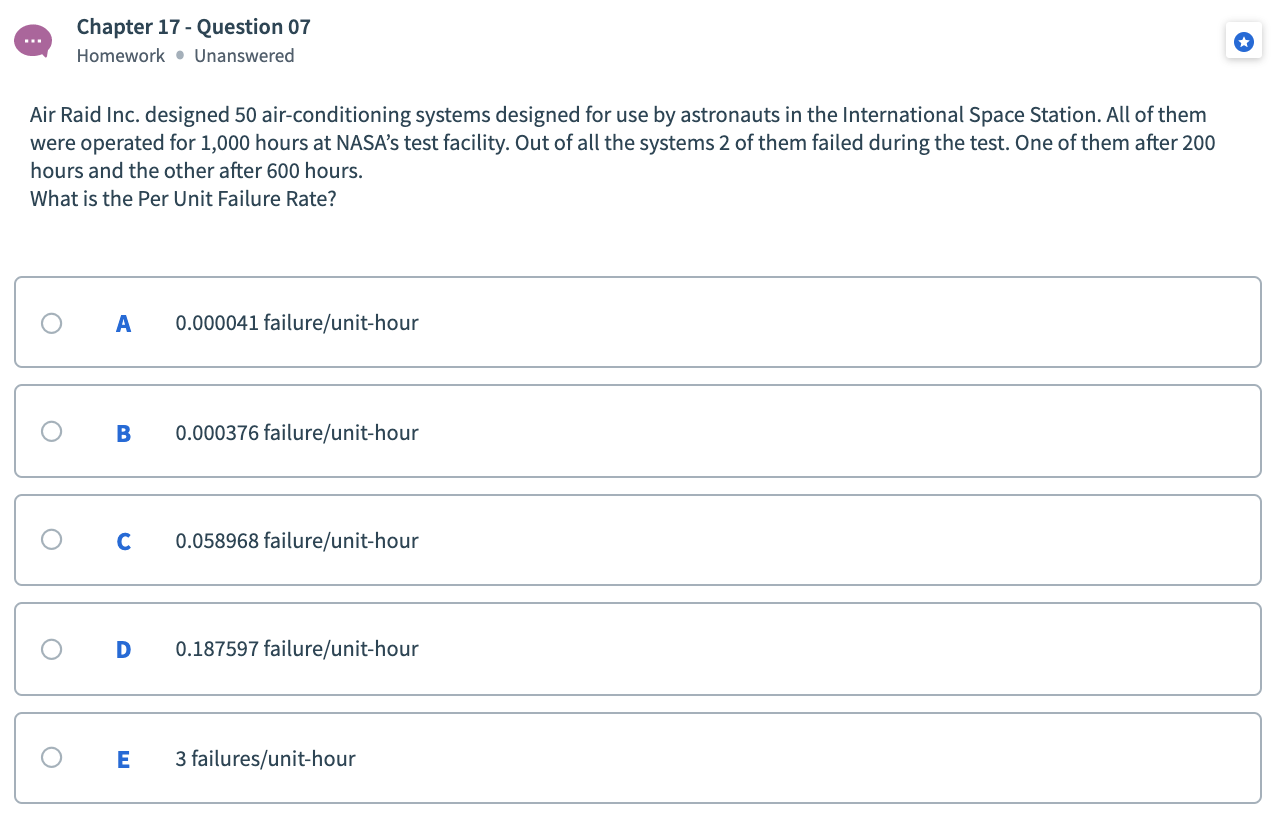 Chapter 17 - Question 07 Homework. Unanswered Air