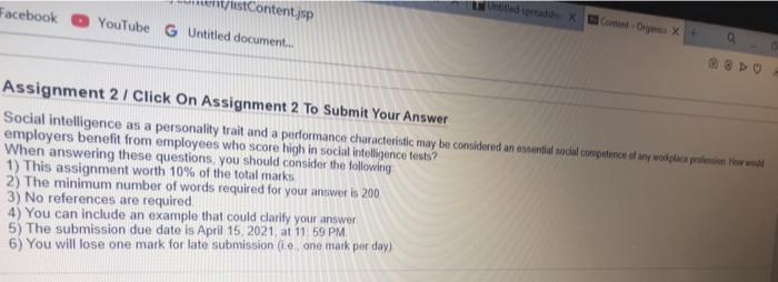 Facebook t/Content.jsp YouTube G Untitled