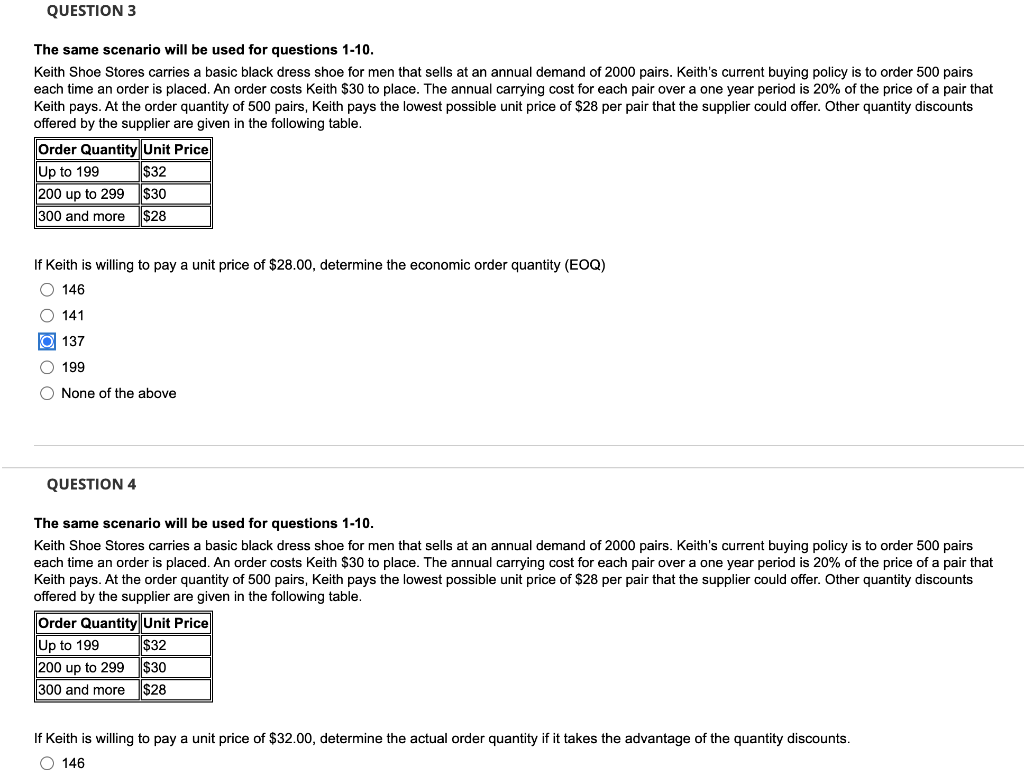 The same scenario will be used for questions