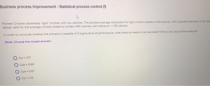 Business process improvement - Statistical