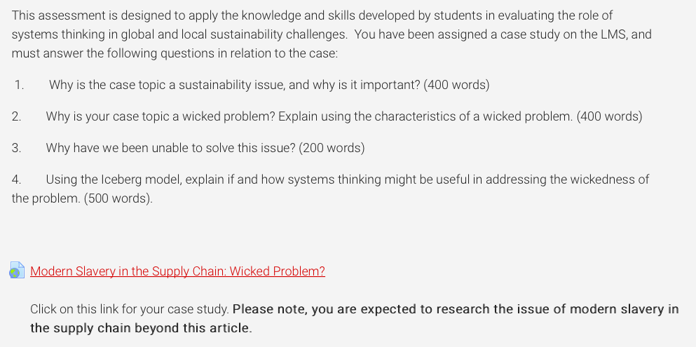 This assessment is designed to apply the