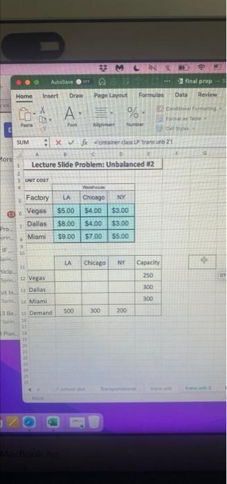 how to solve this unbalanced transportation
