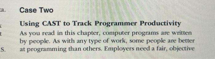 pleaee help a. ( t S. Case Two Using CAST to