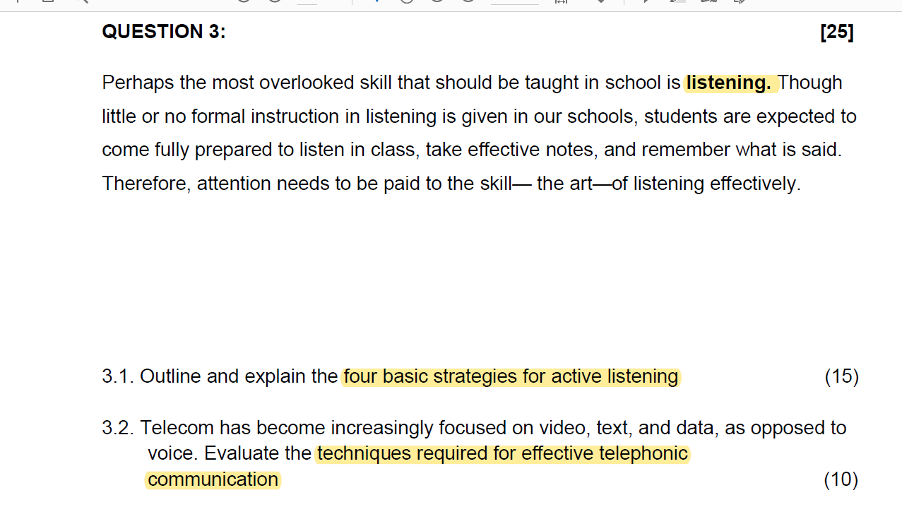 QUESTION 3: [25] Perhaps the most overlooked