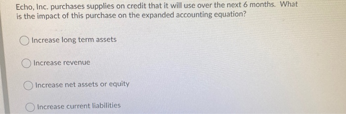 Echo, Inc. purchases supplies on credit that it