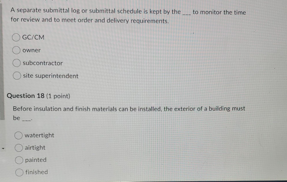 to monitor the time A separate submittal log or