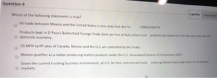 Question 9 3 points Save Awe Which of the