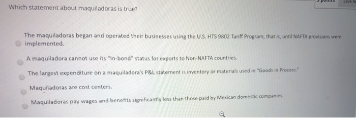 Question 9 3 points Save Awe Which of the